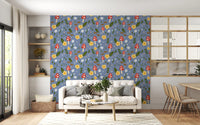 Whimsical Forest Mushroom & Wildflower Wallpaper Wallpaper⁠