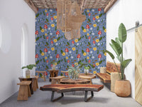 Whimsical Forest Mushroom & Wildflower Wallpaper Wallpaper⁠