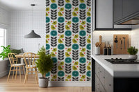 Retro Flowers And Birds Wallpaper⁠