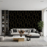 Art Deco Black Gold Arches Wallpaper⁠