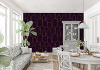 Retro Glamour Plum Noir Arches Wallpaper⁠