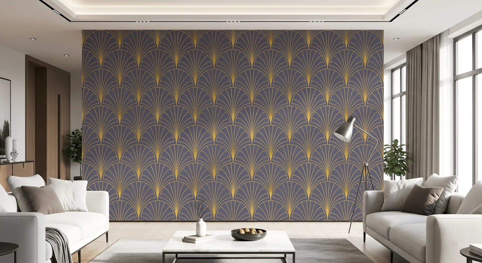 Regal Gatsby Mauve and Gold Wallpaper⁠