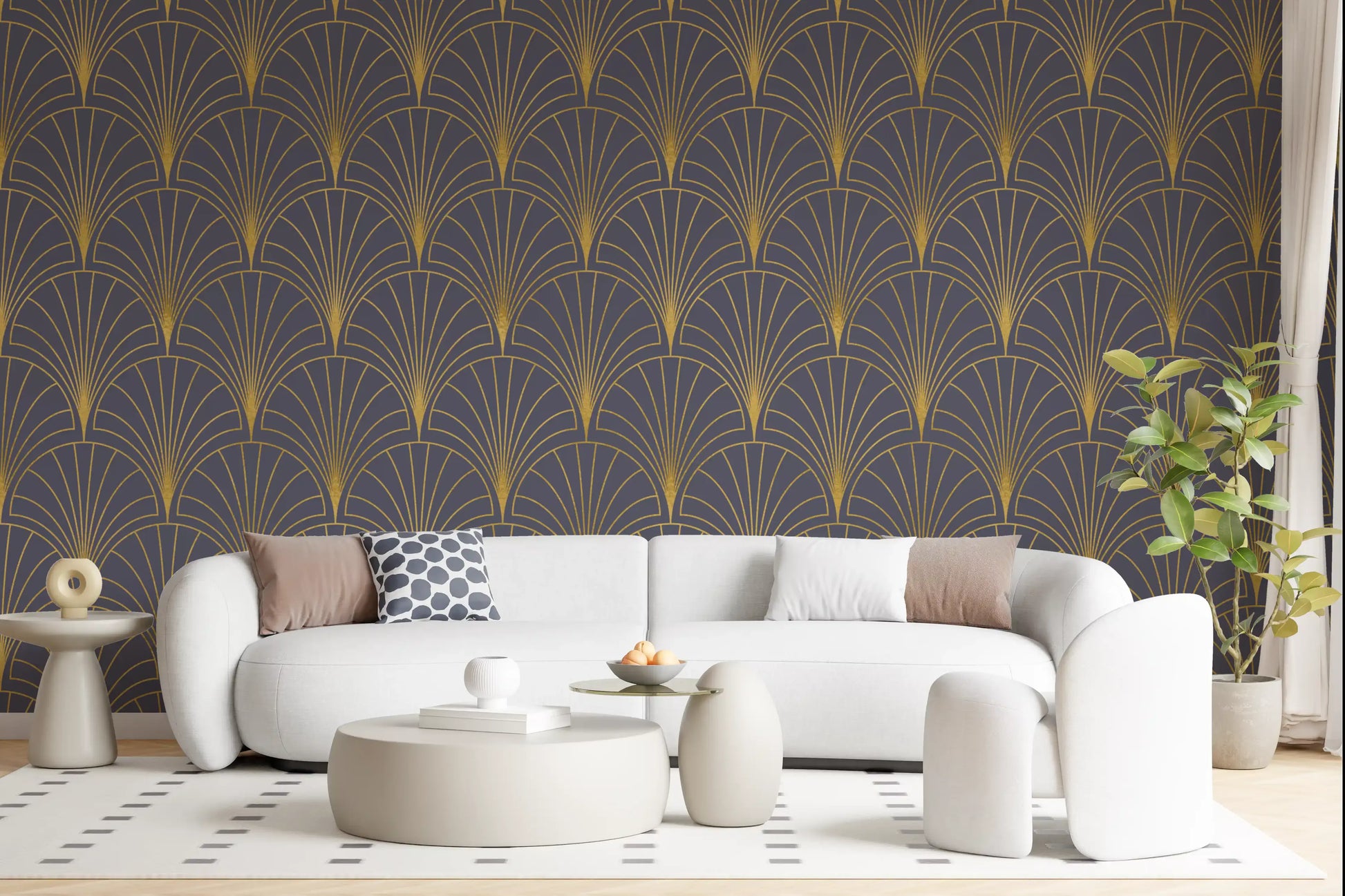 Regal Gatsby Mauve and Gold Wallpaper⁠