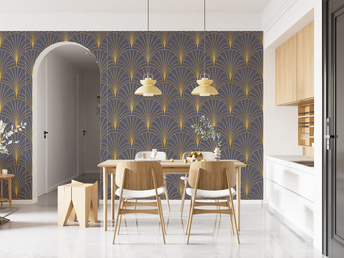 Regal Gatsby Mauve and Gold Wallpaper⁠