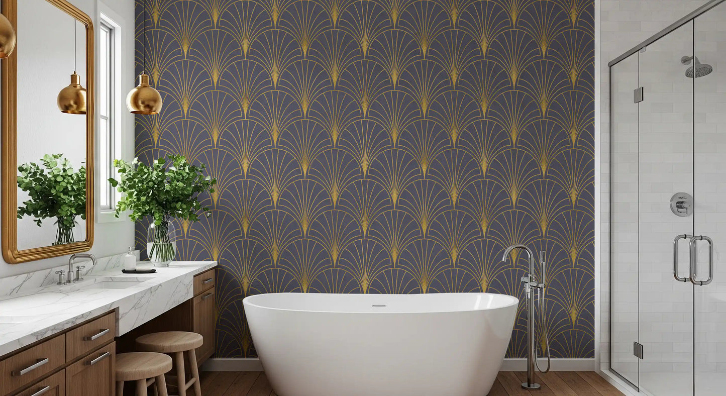 Regal Gatsby Mauve and Gold Wallpaper⁠