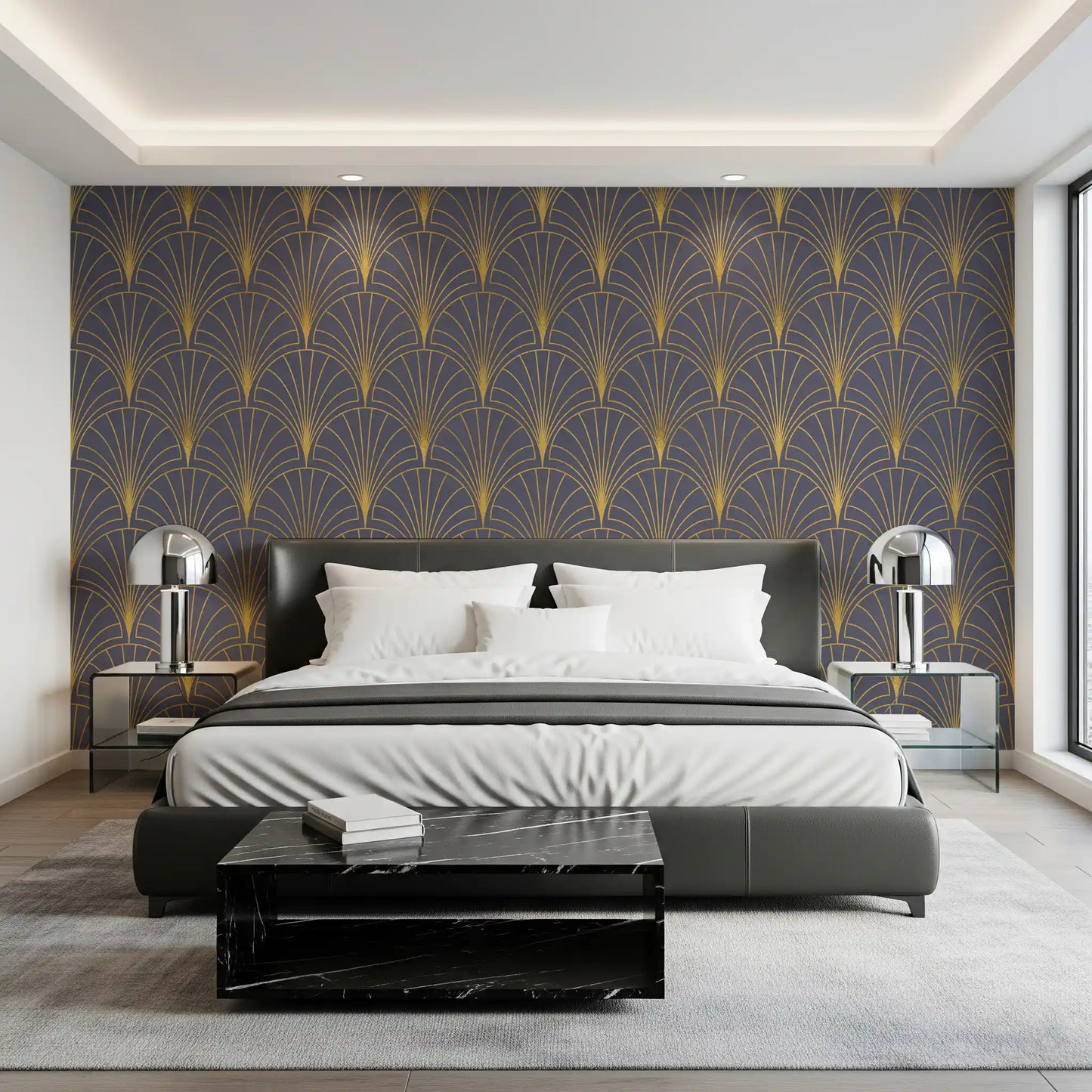 Regal Gatsby Mauve and Gold Wallpaper⁠