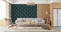 Regal Gatsby Deep Turquoise and Gold Wallpaper⁠