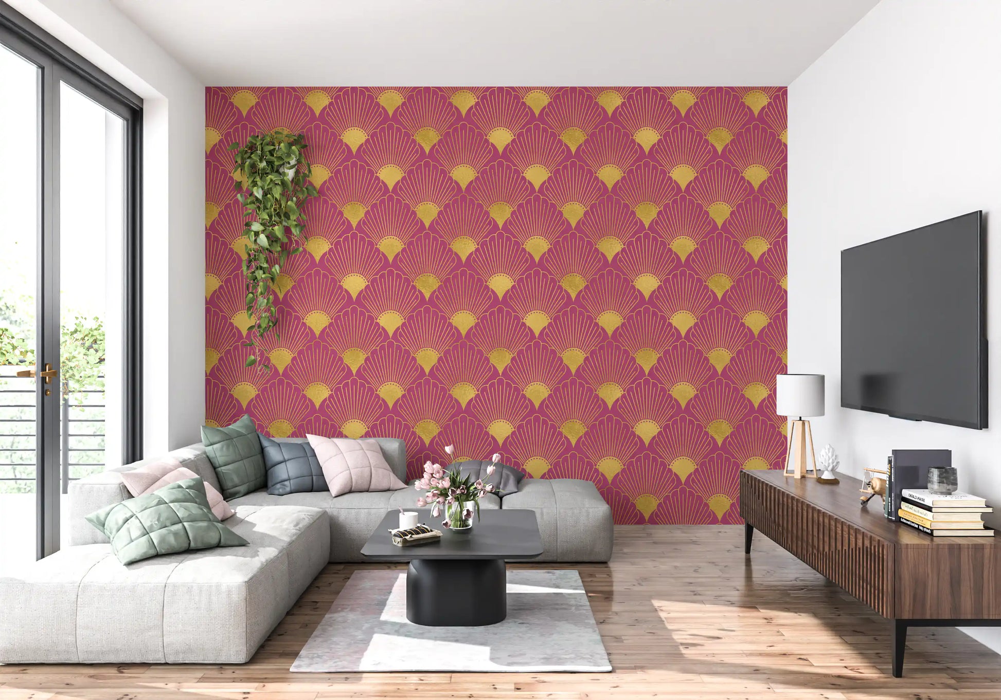 Gatsby Glamour Art Deco Fan Wallpaper Wallpaper⁠