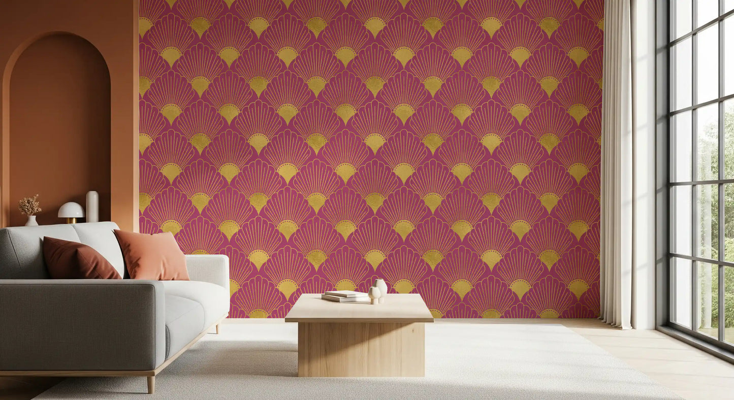 Gatsby Glamour Art Deco Fan Wallpaper Wallpaper⁠