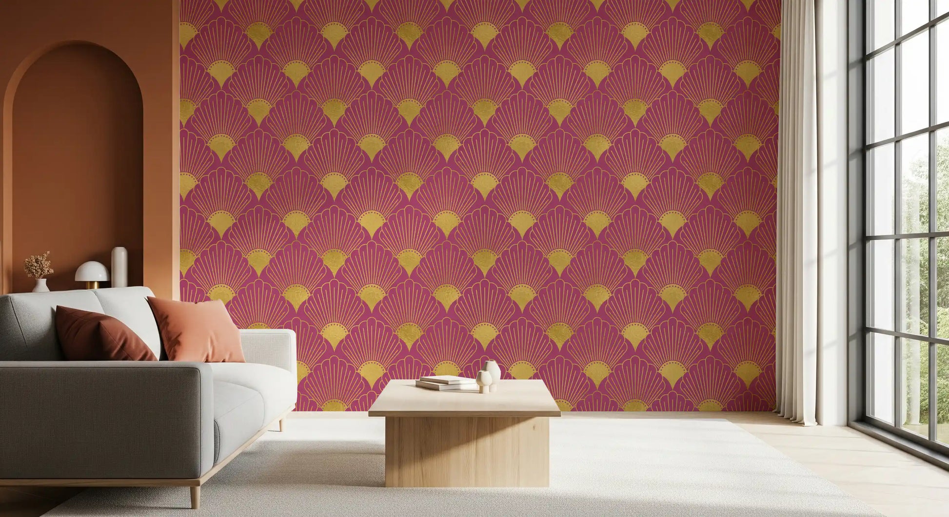 Gatsby Glamour Art Deco Fan Wallpaper Wallpaper⁠