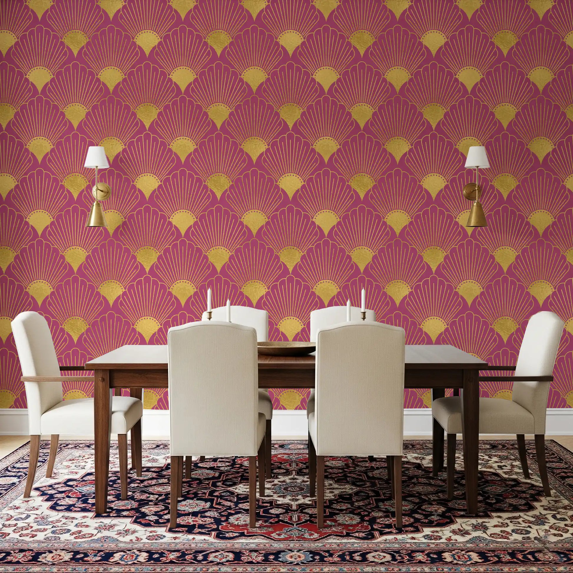 Gatsby Glamour Art Deco Fan Wallpaper Wallpaper⁠