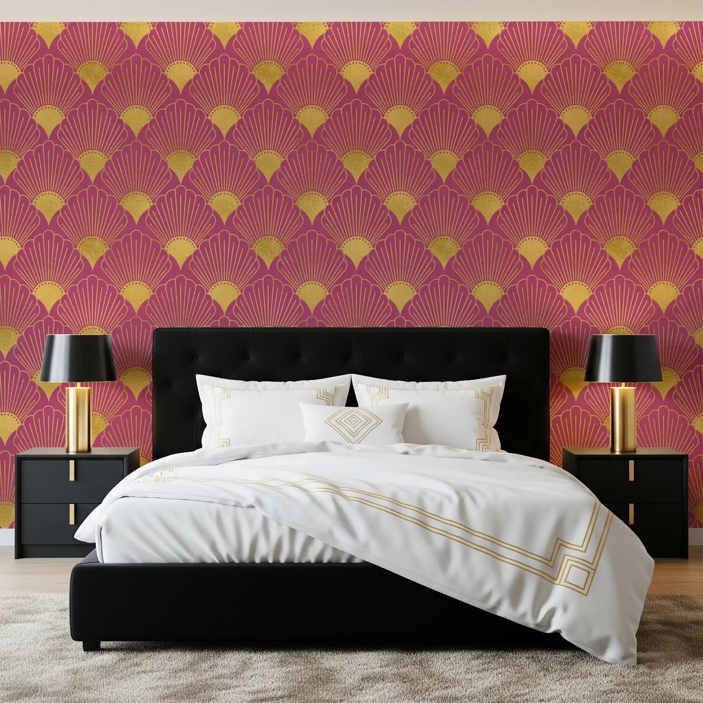 Gatsby Glamour Art Deco Fan Wallpaper Wallpaper⁠