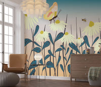 Sunny Day Daisy Garden Wall Mural Wall Mural