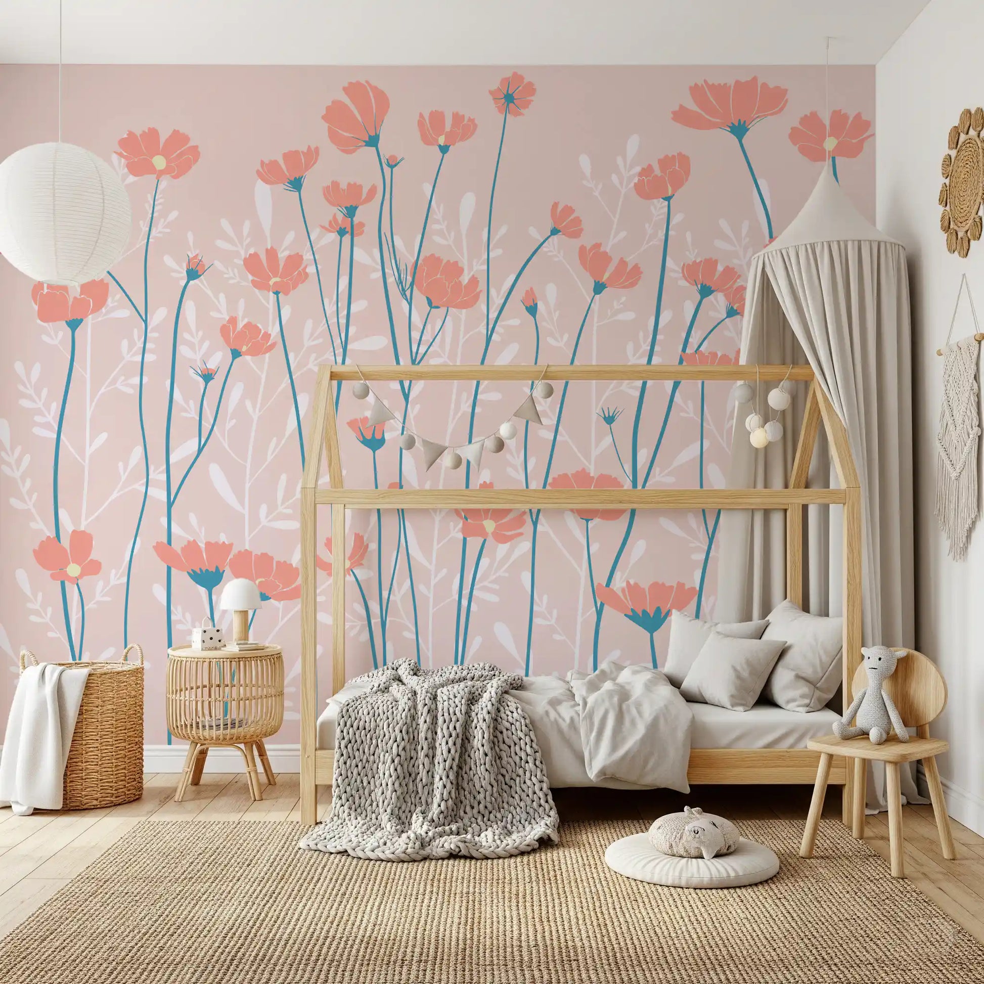 Whispering Wildflowers Botanical Wallpaper Wall Mural