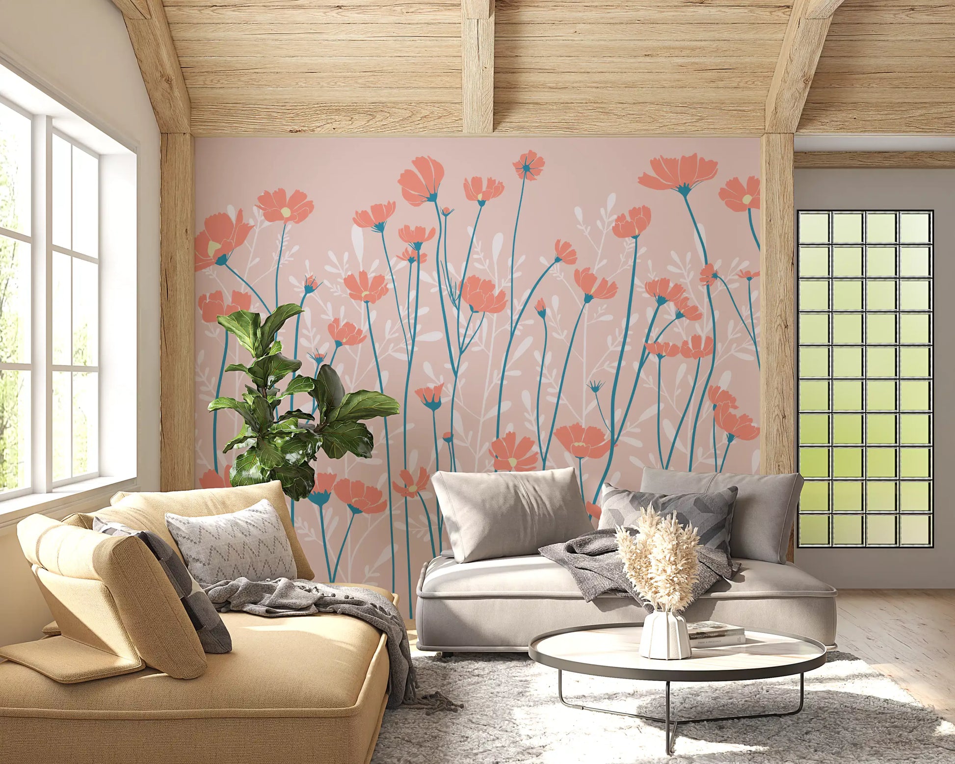 Whispering Wildflowers Botanical Wallpaper Wall Mural