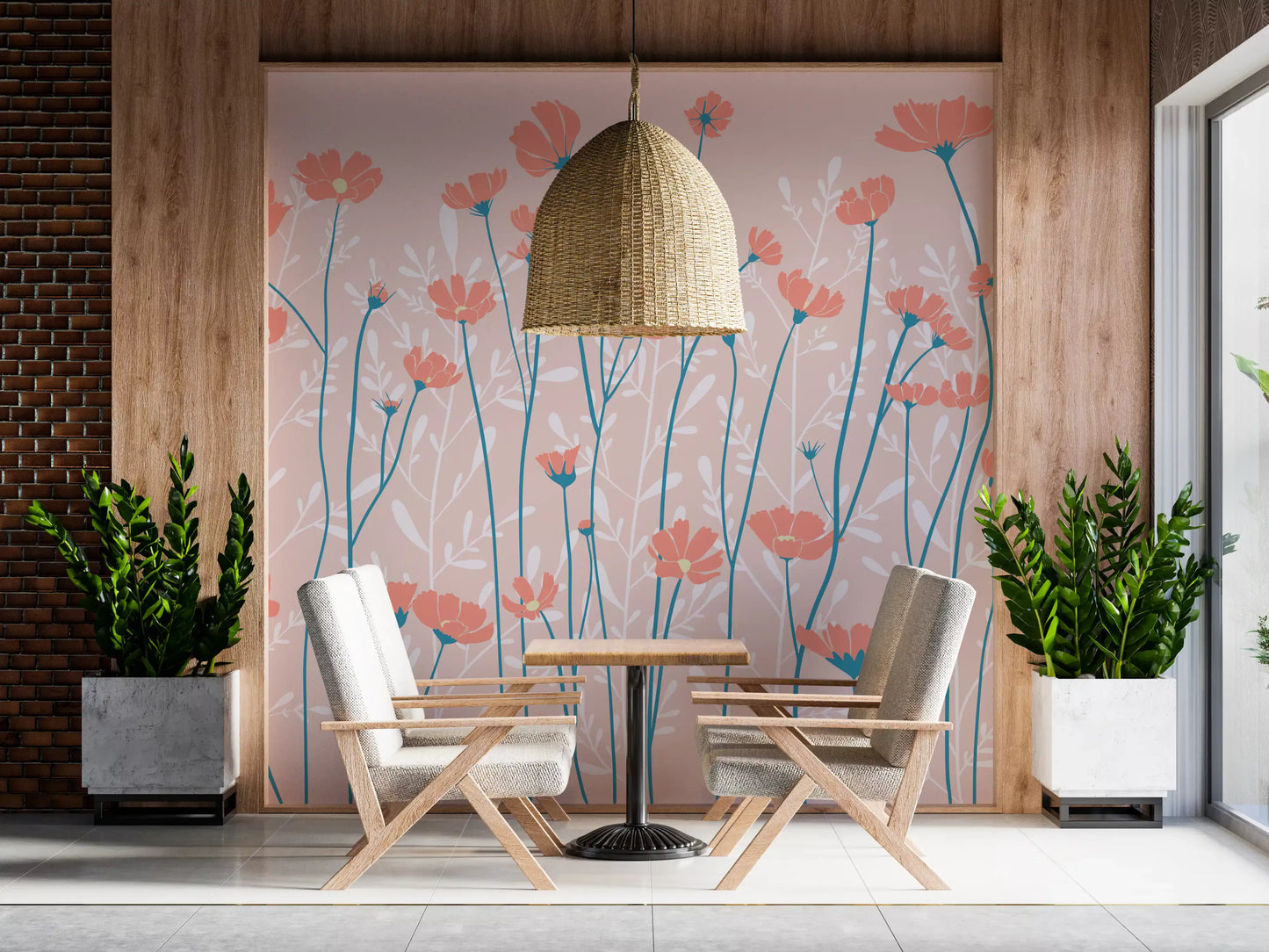 Whispering Wildflowers Botanical Wallpaper Wall Mural