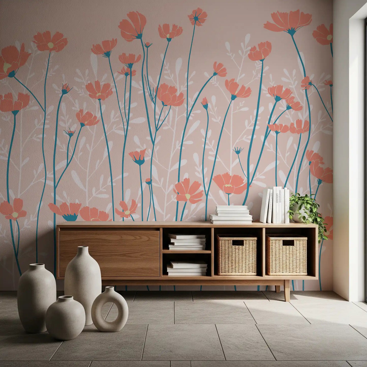 Whispering Wildflowers Botanical Wallpaper Wall Mural