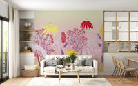 Dreamy Pastel Wildflower Meadow Wall Mural
