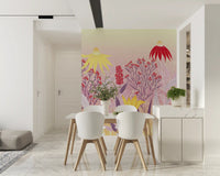 Dreamy Pastel Wildflower Meadow Wall Mural