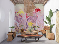 Dreamy Pastel Wildflower Meadow Wall Mural