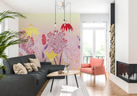 Dreamy Pastel Wildflower Meadow Wall Mural