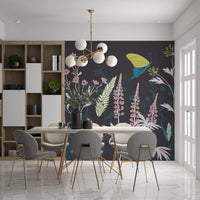Enchanted Twilight Botanical Meadow Wall Mural