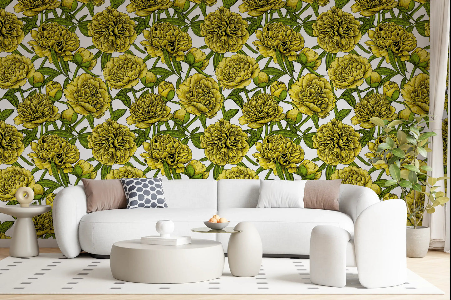 Golden Peony Blossom Wallpaper Wallpaper⁠