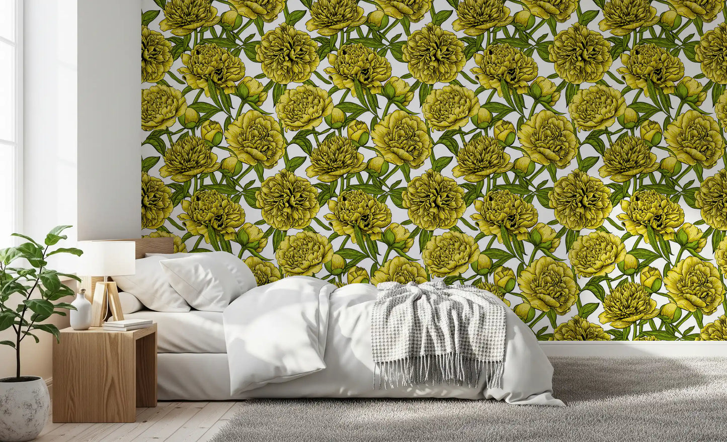 Golden Peony Blossom Wallpaper Wallpaper⁠