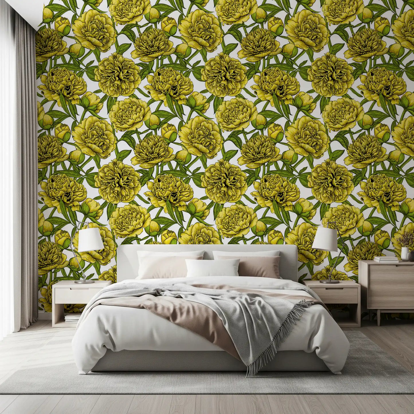 Golden Peony Blossom Wallpaper Wallpaper⁠