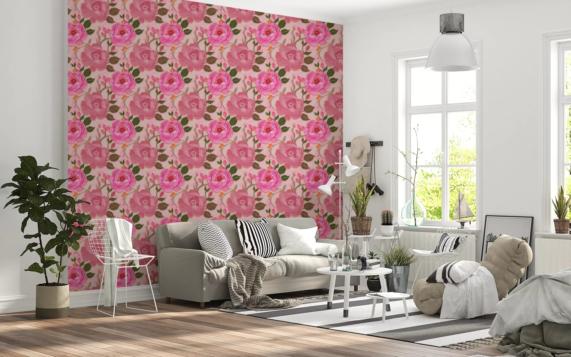 Romantic Blush Peony Botanical Wallpaper