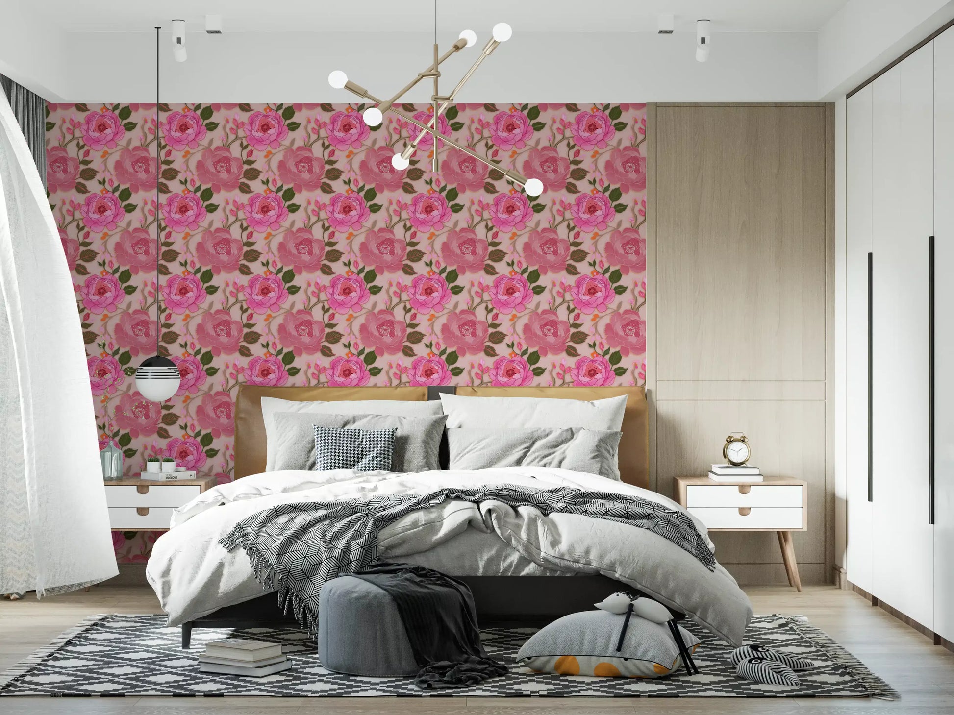 Romantic Blush Peony Botanical Wallpaper