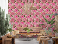 Romantic Blush Peony Botanical Wallpaper