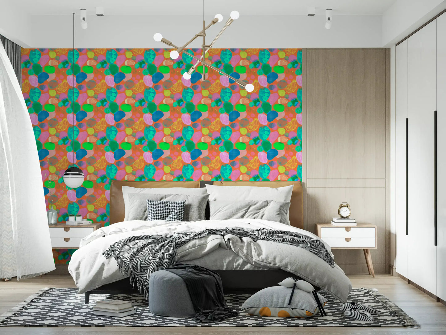 Retro Terrazzo Pop Abstract Wallpaper