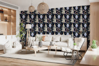 Vintage Elegance Renaissance Gown Floral Wallpaper