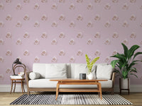 Charming Hand-Painted Lavender Floral Wallpaper