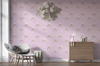 Charming Hand-Painted Lavender Floral Wallpaper