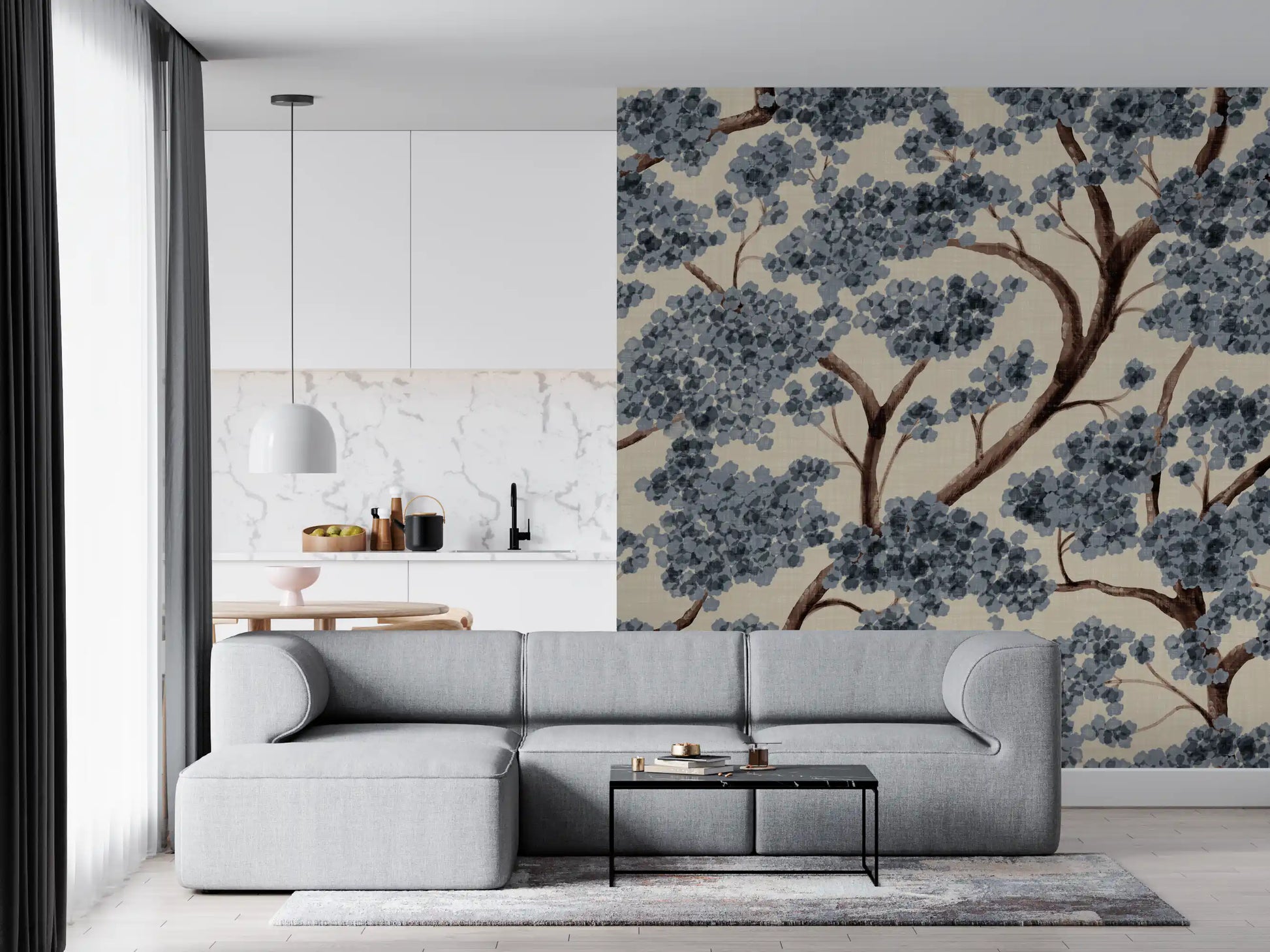 Never Ending Trailing Tree - Winter Wall Mural