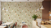 Sand Beige Mid Century Sailboats Wallpaper Wallpaper⁠