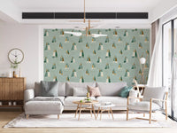 Seafoam Green Mid Century Sailboats Wallpaper Wallpaper⁠
