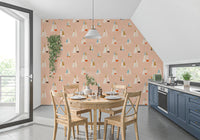 Peach Mid Century Sailboats Wallpaper Wallpaper⁠