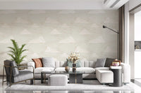 Cream Mid Century Cloud Sky Wallpaper⁠