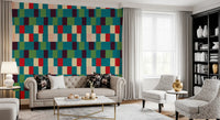 Sunwashed Modern Geometric Jewel Tone Wallpaper⁠