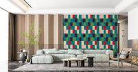 Sunwashed Modern Geometric Jewel Tone Wallpaper⁠