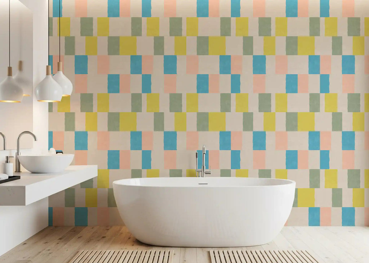 Layered azure shades enrich Sunwashed Wallpaper visual character, GD10699