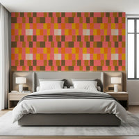 Sunwashed Modern Geometric Sunset Clay Wallpaper⁠