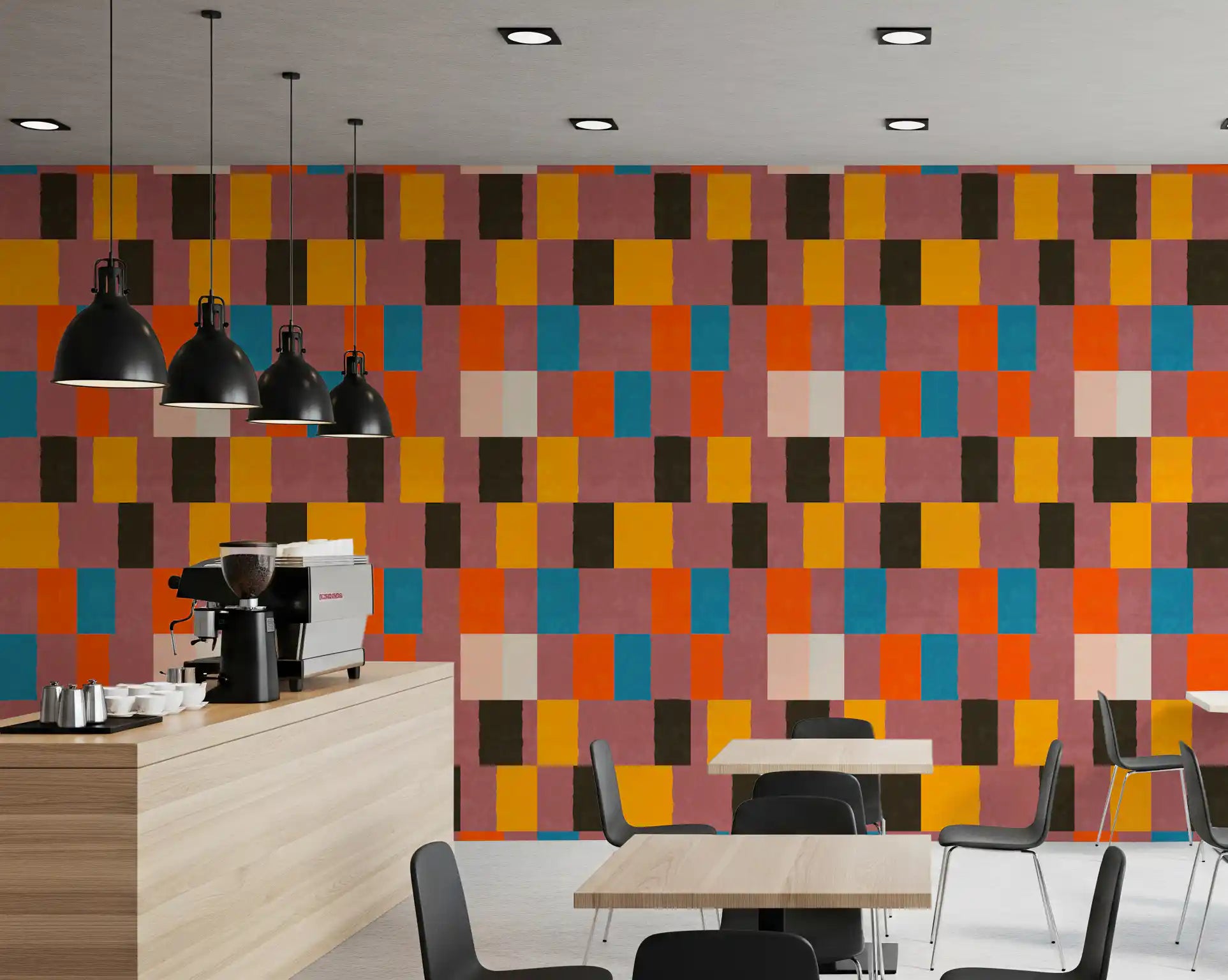 Sunwashed Modern Geometric Desert Sunset Wallpaper⁠