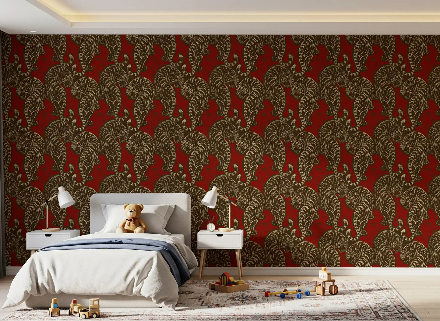 Imperial Crimson Tiger Wall Decor Wallpaper⁠