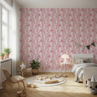 Crimson Tiger Chinoiserie Pattern Wallpaper Wallpaper⁠
