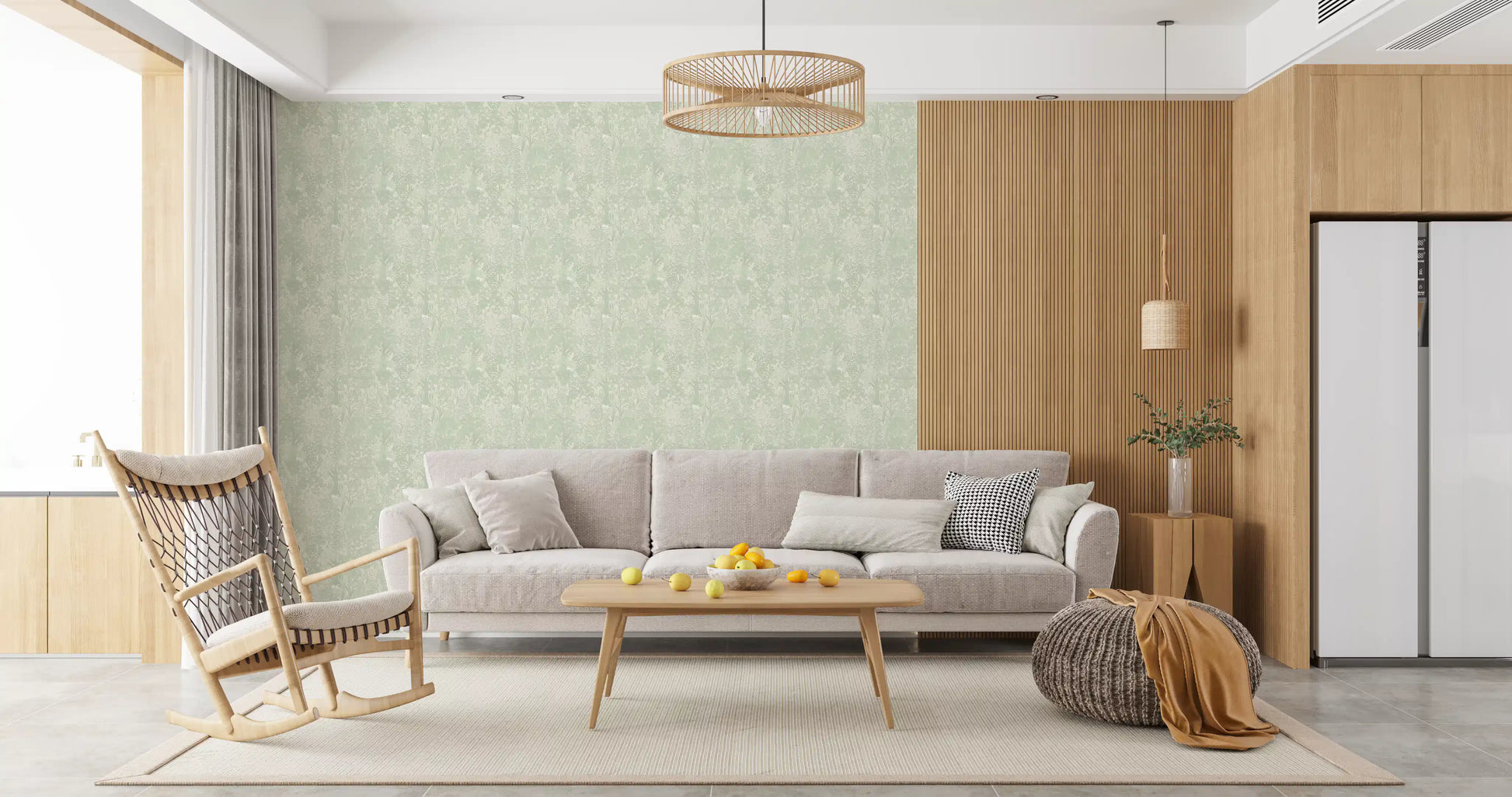 Sage Woodland and Hidden Wildlife Wallpaper⁠