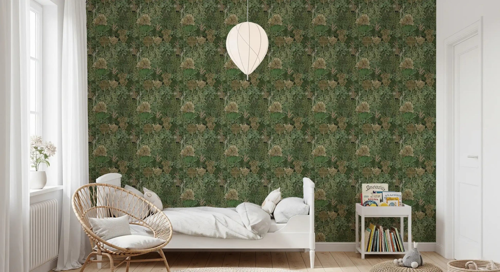 Enchanted Botanical Jungle and Hidden Panthers Wallpaper⁠